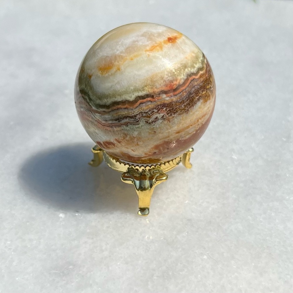 Green Calcite Onyx Sphere - Picture 2 of 15